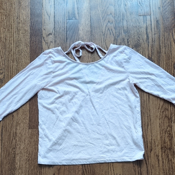 J. Crew Tops - J. Crew Light Pink Tie-Back 3/4 Sleeve Top